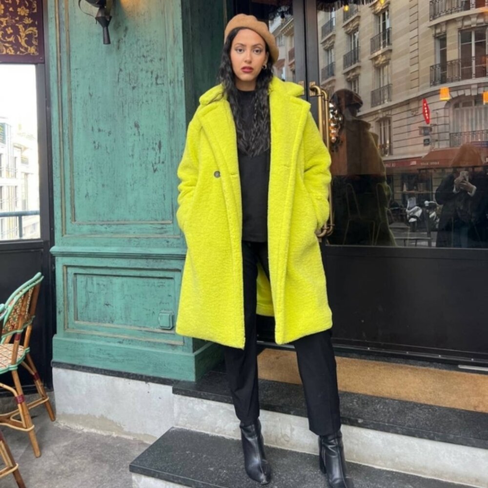 NWT K-Zell LEMON LIME COZY TRENCH Size Small